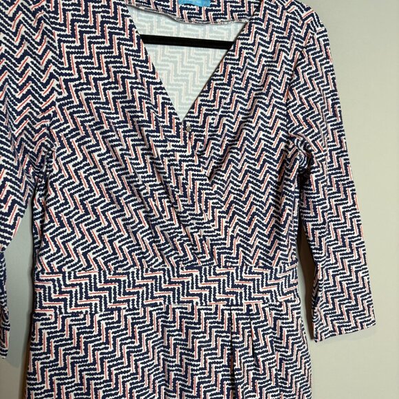 J. McLaughlin Lanie Dress in Red White and Blue Checks - Picture 2 of 6